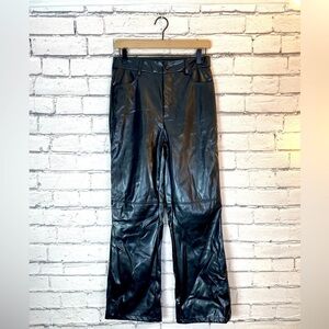 MakeMeChic Y2K 2000’s Faux Leather Black High Waisted Skinny Pants Size Medium